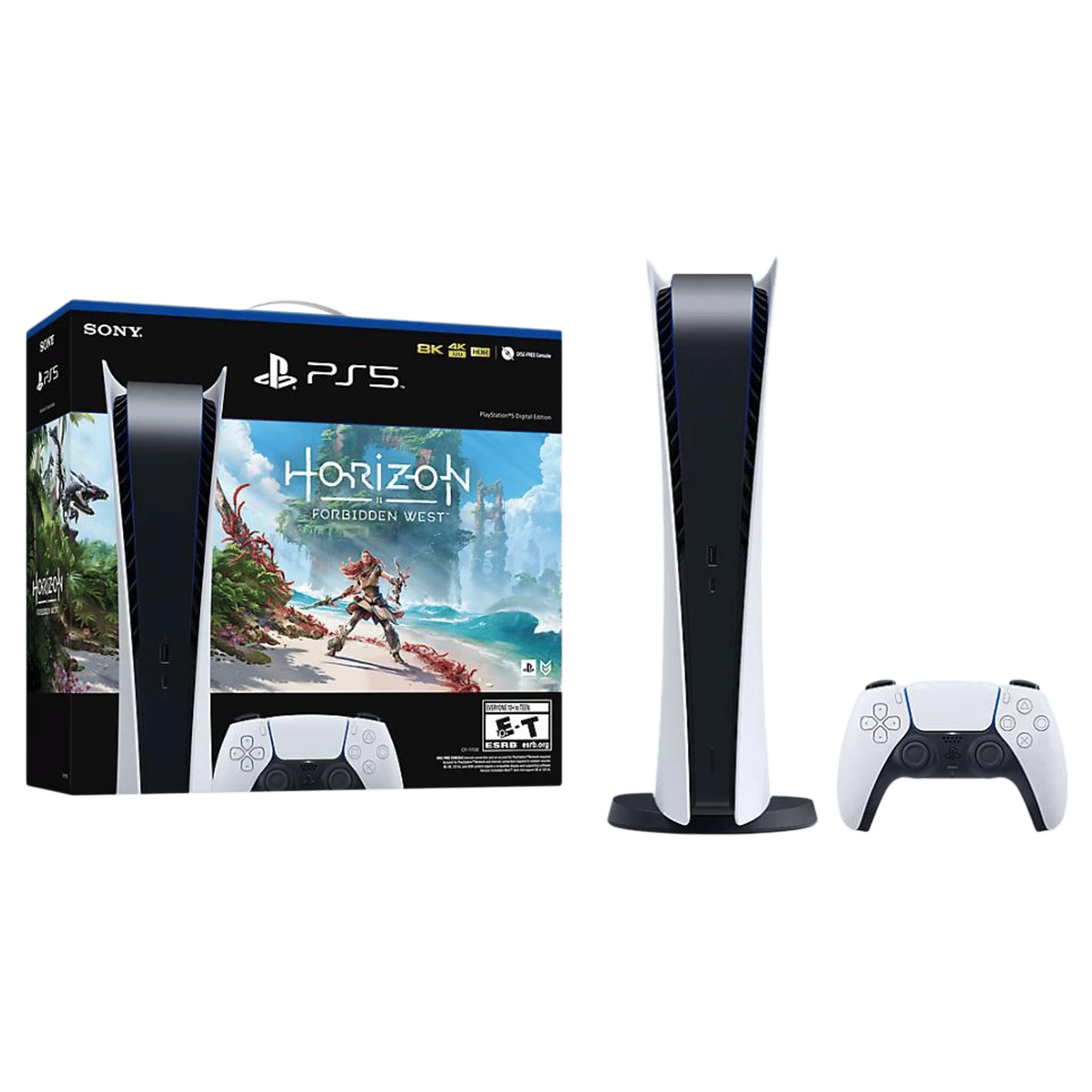 Buy Sony Playstation 5 (CFI-1108B01, White) with Horizon